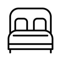 dormitorio icono. doble cama contorno símbolo diseño. vector