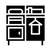 Cupboard solid icon. hotel wardrobe symbol logo graphic design. vector