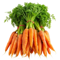 Bunch of Orange Carrots on Transparent Background, Carrot vegetable with leaves isolated png