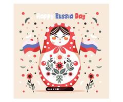 mano dibujado Rusia día ilustración vector