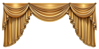 curtain of a theater or a opera opening on a transparent background, Stage Curtain Border Concept, mockup png