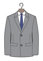 Man classic suit on a hanger illustration. vector