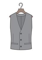 Man classic vest on a hanger illustration. vector