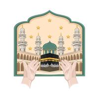 ilustración de kaaba vector