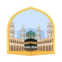 ilustración de kaaba vector