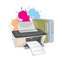 ilustración de impresora vector