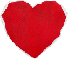 Red and White Torn Paper Heart png