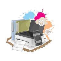 Illustration of printer vector