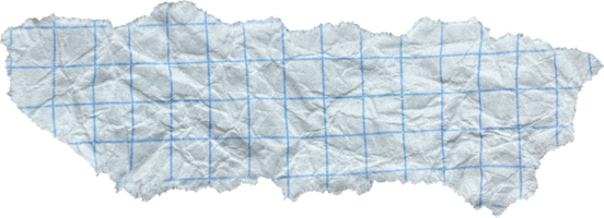 White Torn Crumpled Checkered Paper Piece png