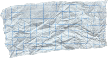 White Torn Crumpled Checkered Paper Piece png