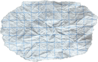 White Torn Crumpled Checkered Paper Piece png