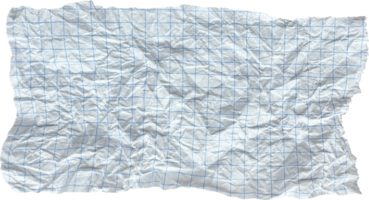 White Torn Crumpled Checkered Paper Piece png