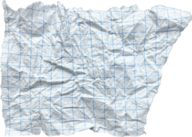 White Torn Crumpled Checkered Paper Piece png