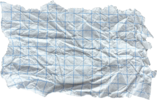 White Torn Crumpled Checkered Paper Piece png