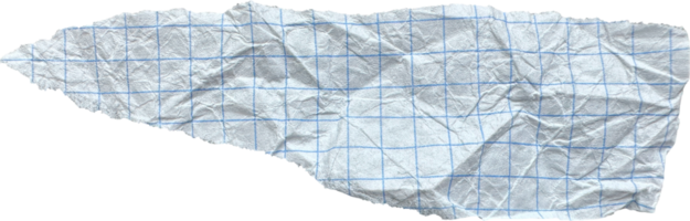 White Torn Crumpled Checkered Paper Piece png
