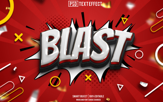 blast text effect, font editable, typography, 3d text psd