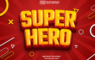 super hero text effect, font editable, typography, 3d text psd