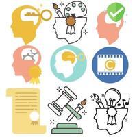 a set of icons depicting various types of ideas vector