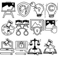 a set of icons depicting various types of objects vector