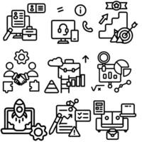 business and finance icons set vector