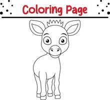 cute baby zebra coloring page for kids vector