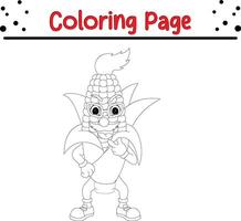 corn coloring book page for kids vector