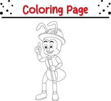 linda trabajador hormiga colorante libro página para niños vector