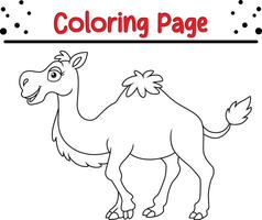 cute camel coloring page for kids vector