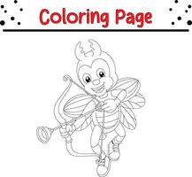 linda insecto colorante paginas para niños vector