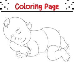 cute baby newborn coloring book page for children vector