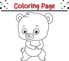 cute bear coloring page. Animal coloring book for kids vector
