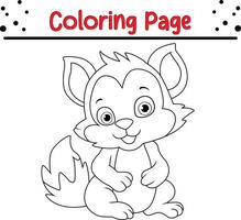 cute squirrel bird coloring page. Animal coloring book for kids vector