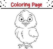 cute chick coloring page. Animal coloring book for kids vector