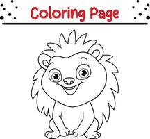 linda erizo colorante página. animal colorante libro para niños vector