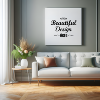 Poster Frame in living room Mockup psd