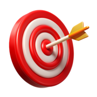 3d target with arrow hit at the center, perfect for business presentations, marketing materials, and success concepts png