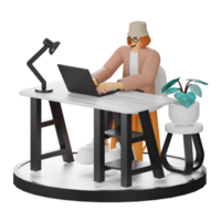 3d Illustration verbessern Arbeit Leben mit Ihre Computer oder Laptop png