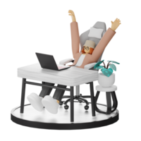 3d illustration förstärkning arbete liv med din dator eller bärbar dator png