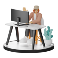 3d Illustration verbessern Arbeit Leben mit Ihre Computer oder Laptop png