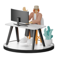 3d illustration förstärkning arbete liv med din dator eller bärbar dator png