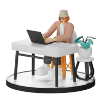 3d Illustration verbessern Arbeit Leben mit Ihre Computer oder Laptop png