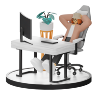 3d Illustration verbessern Arbeit Leben mit Ihre Computer oder Laptop png