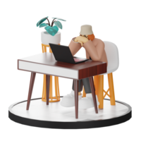 3d ilustración mejorando trabajo vida con tu computadora o ordenador portátil png