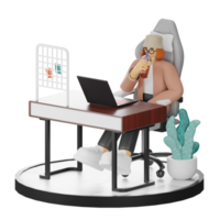 3d Illustration verbessern Arbeit Leben mit Ihre Computer oder Laptop png