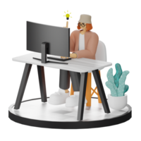 3d Illustration verbessern Arbeit Leben mit Ihre Computer oder Laptop png