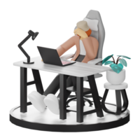 3d Illustration verbessern Arbeit Leben mit Ihre Computer oder Laptop png