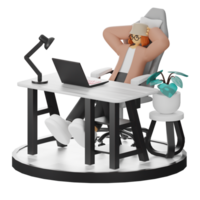 3d Illustration verbessern Arbeit Leben mit Ihre Computer oder Laptop png