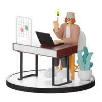 3d Illustration verbessern Arbeit Leben mit Ihre Computer oder Laptop png