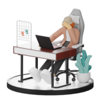 3d Illustration verbessern Arbeit Leben mit Ihre Computer oder Laptop png