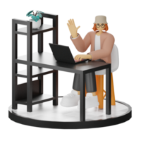 3d Illustration verbessern Arbeit Leben mit Ihre Computer oder Laptop png